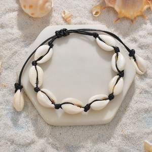 Hawaiian Style Seashell <b>Bracelet</b> Black And White Unisex Casual Jewelry String <b>Bracelet</b> Natural <b>Shell</b> Hand Woven <b>Bracelet</b> - Product Image 2