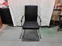 Chaises de salle d'attente en cuir noir pour bureau, vente en gros de mobilier de bureau