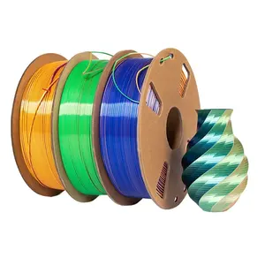 Silk Tri-Colors Pla 3D Printer Filament 1.75Mm Coextrusion Rainbow Flexible 3D Printing 1Kg 1.75Mm 3D Printer Pla Filament