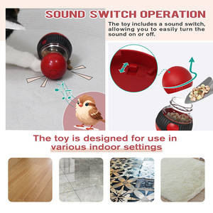 Divertido Dispensador de Comida para <span class=keywords><strong>Gatos</strong></span> en Forma de Pelota, Juguete de Rompecabezas de Alimentación Lenta con Sonido de Pájaro - Product Image 5