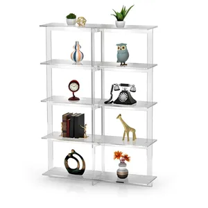 hot selling highly transparent custom made clear acrylic bookshelf for office