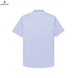 Pronto per la spedizione camicia formale da uomo in cotone blu a righe sottili da uomo normale in cotone 100%