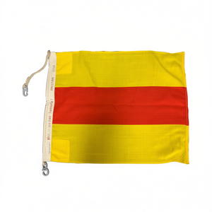Drapeau numérique de signalisation nautique 2 150x180cm à rayures jaunes et rouges pour utilisation en bateau - Product Image 3