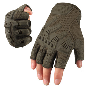 Deportes al aire libre Motocicleta Ciclismo Anti-Impacto Resistente al desgaste Seguridad Nylon Guante Sin dedos Medio dedo Guantes tácticos - Product Image 4