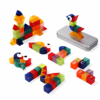Blocs de construction magnétiques en plastique, cubes de 2,5 cm, triangles droits, triangles isocèles, pièces en forme d'éventail, jouet éducatif STEM DIY, couleurs personnalisées