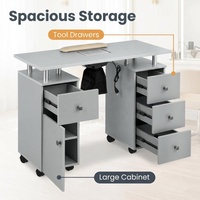 Table de manucure avec collecteur de poussière et casiers à vernis à ongles, bureau de manucure, mobilier de salon de beauté, table de salon de beauté