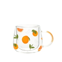Verres personnalisés à double paroi tasses à café 320ml tasse en verre résistant à la chaleur en borosilicate double couche