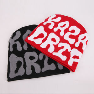 Berretto personalizzato basso Moq produttori tutto su stampa Jacquard Y2k gotico senza polsino unsino con cappuccio invernale - Product Image 3