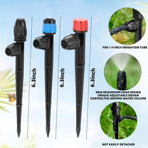 60 emisores de riego por goteo y boquillas de microaspersión con flujo de agua ajustable, <span class=keywords><strong>3</strong></span> estilos para sistemas de riego de jardín - Product Image 2