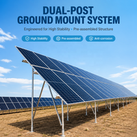 Support de montage au sol solaire en aluminium avec une durée de vie de 25 à 30 ans, inclinaison de 0 à 60 degrés, robuste et sécurisé pour les systèmes photovoltaïques