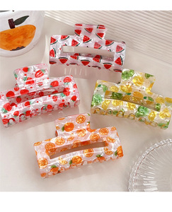 Sıcak satış meyve saç pençe klip akrilik kadınlar için 8.3cm kare saç aksesuarları - Product Image 6