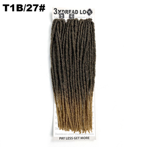 Ombre <span class=keywords><strong>ผม</strong></span><span class=keywords><strong>สี</strong></span>บลอนด์18นิ้ว3X dreadlocks 36เส้นลวดถักโค<span class=keywords><strong>ร</strong></span>เชต์<span class=keywords><strong>สี</strong></span>ดำ - Product Image 6