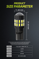 Ampoule LED JiaChi Super Lumineuse T10 W5W 168 2825 501 DC12-24V Blanc Froid Idéale pour l'Éclairage Intérieur de Voiture, les Plafonniers, les Luminaires de Lecture et les Feux Antibrouillard.