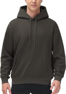 Sweat à capuche polaire confortable pour homme, doublé, uni, grande taille, séchage rapide, teint en pièce, polyester/coton, athlétique - Product Image 6