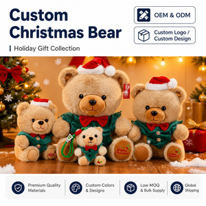 Oso <span class=keywords><strong>de</strong></span> Peluche Navideño Personalizado, Regalo Promocional, Directo <span class=keywords><strong>de</strong></span> Fábrica, Desarrollo <span class=keywords><strong>de</strong></span> Juguetes a Medida, Pedidos al por Mayor, Respuesta <span class=keywords><strong>R</strong></span>ápida, B2B - Product Image 1