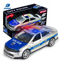 Coche de Policía de Juguete de Fricción 1:14 con Puertas que se Abren, Luces y Sonidos, Vehículo de Juguete de Plástico para Niños, Coche de Juego Divertido con Características Realistas
