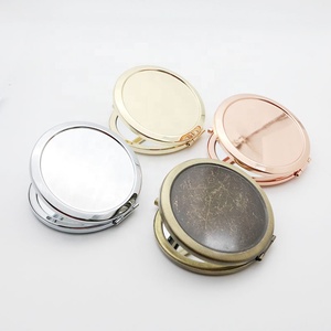 Hot Quà Lưu Niệm Vòng Đôi Bên Kim Loại Pocket Gương Mạ Vàng Make Up Gương Nhỏ Gọn Biểu Tượng Tùy Chỉnh - Product Image 4