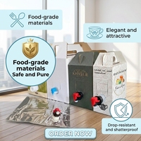 Sac en boîte BIB personnalisé en aluminium composite VMPET/PA/PE avec robinet, emballage liquide pour jus, café, vin rouge