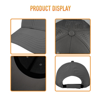 Gorra de Béisbol Deportiva Impermeable con Logotipo Personalizado, de Secado Rápido, para Hombre, de 6 Paneles, con Orificios Cortados con Láser, Perforada, de Alto Rendimiento