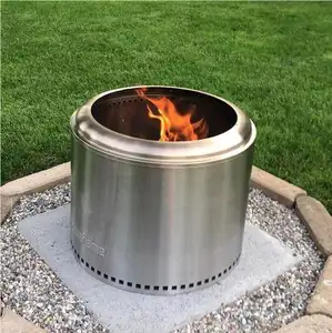 Estufa compacta sin humo para acampar, chimenea de leña para exteriores