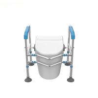 Barre d'appui WC sans perçage pour personnes âgées, surface antidérapante, capacité 150 kg, dossier anti-rouille pour l'aide aux personnes âgées