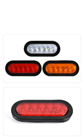 Feu arrière ovale à 6 LED rouges de 6 pouces 12V/24V pour remorque, camion, pick-up