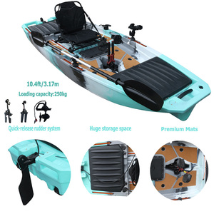Kayak monoplace de 10 pieds, type sit-on-top, pour la pêche, avec aileron, bateau à rames, canoë marin motorisé avec moteur et propulsion LLDPE - Product Image 5