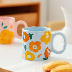 Taza de Cerámica Creativa de Alta Calidad con Diseño Floral, para el Hogar, <span class=keywords><strong>Desayuno</strong></span>, Gran Capacidad, para Agua, Oficina, Café - Product Image 4