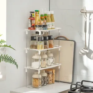 Multilayer Plastic Support Food Storage Rack Kitchen Plastic Storage Rack