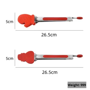 Pince multifonctionnelle en acier inoxydable pour la cuisine, l'extérieur, le barbecue, le steak, le gâteau et le snack. - Product Image 3