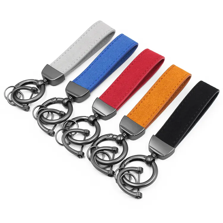Porte-clés porte-clés en Pu de marque de voiture Boucle en métal torique Porte-clés en cuir véritable personnalisé Porte-clés médaille clés de voiture