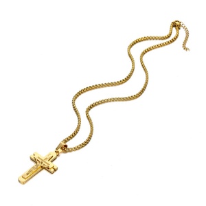 Joyería Brasileña de Moda, Collar con Colgante de Cruz Chapado en Oro, Cadena Dorada - Product Image 4