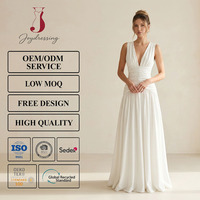 Robe longue sans manches Joydressing pour femme, col en V profond, corsage froncé à la taille et jupe évasée fluide pour soirée