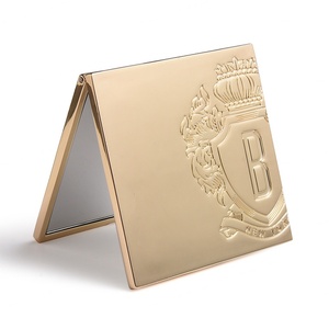 Factory Wholesale Luxury <b>Mirror</b> <b>Square</b> Folding Double Side Gold Portable Pocket <b>Mirror</b> - Product Image 1