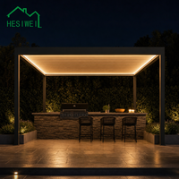 Système de toit à lamelles en aluminium motorisé automatique HESIWEI, pergola électrique, couverture de patio extérieure rétractable