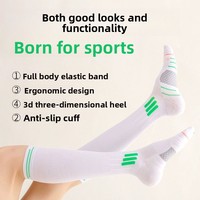Chaussettes de compression pour le soutien musculaire - nylon absorbant la transpiration, résistantes à la friction, confortables, mi-longues, pour le yoga