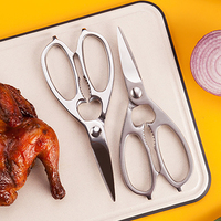 Ciseaux de cuisine en acier inoxydable Kingwise avec logo personnalisé, robustes, multi-usages, pour couper les os de poulet et la viande, 4 lames