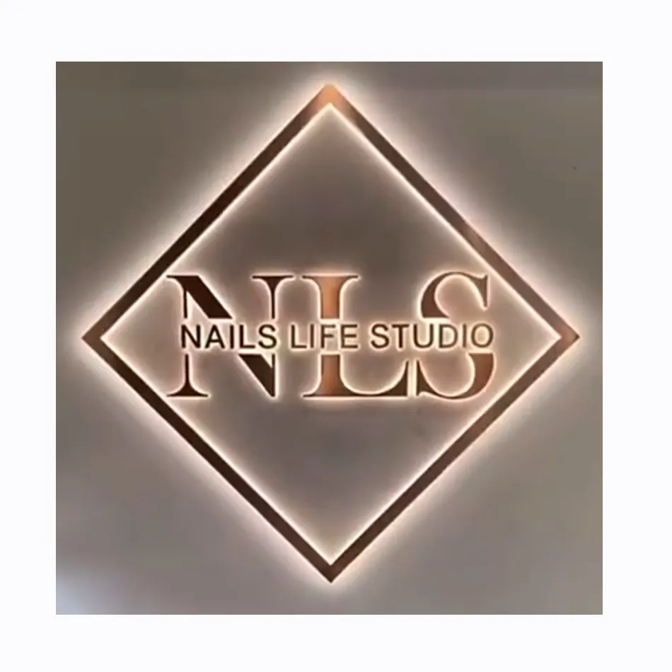 2024 nuovo design insegne luminose 3d lettere in metallo oro rosa logo segno di business led canale lettera segno