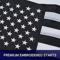 Drapeau Thin Blue Line 16x24 pouces, drapeaux d'extérieur, étoiles brodées, drapeau en nylon résistant avec 2 œillets en laiton