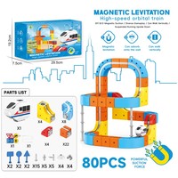 VENTE FLASH Jouets de voiture sur rail magnétique pour enfants Piste de course flexible Assemblage DIY Train orbital électrique à grande vitesse avec charge USB