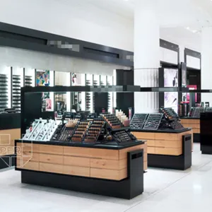 קוסמטי מותאם אישית חנות גונדולה סיטונאי מודרני קוסמטי חנות עץ ארון איפור תצוגת Showcase