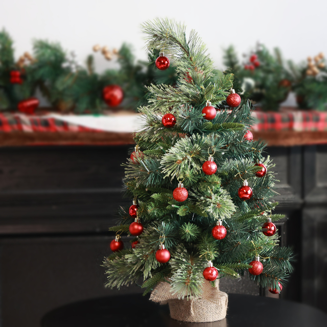 2026 Best Selling High Quality Luxury Artificial Mini Flocked Standing Christmas Tree Green LED Lights Indoor/Outdoor Use