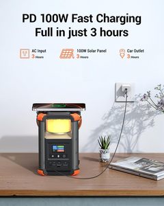 แบตสำรอง 16,000mAh/236.8Wh กันน้ำ IP67 พร้อมไฟฉายพกพา PD100W และที่ชาร์จไร้สาย 15W สำหรับแคมป์ปิ้งและกิจกรรมกลางแจ้งในกรณีฉุกเฉิน - Product Image 2