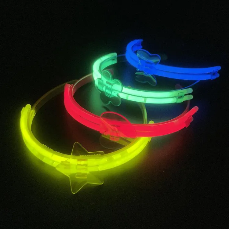 Fournitures de fête de lumière fluorescente sûre Glow headband sticks liquide dans l'obscurité pour adultes enfants