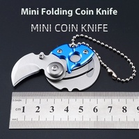 Mini Titanium Muntmes Fruitmes Multifunctionele Vouwmunt Sleutelhanger Voor Camping Diy