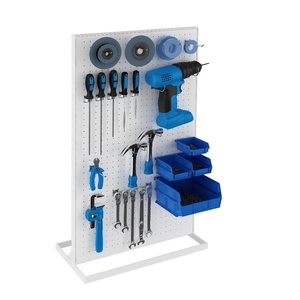 Đen Pegboard thép hiển thị đứng Frosting cảm giác kim loại bên khung hình chữ nhật lỗ Pegboard nhiệm vụ nặng nề có thể thêm móc và chủ - Product Image 2