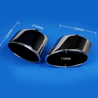 Venta directa de fábrica de China, punta de escape ovalada de acero inoxidable automotriz, silenciador de escape de coche Universal, decoración para Audi