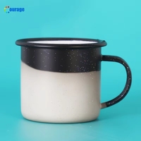 Nouvelles tasses à sublimation émaillées à effet magique de paillettes étoilées changeant de couleur, 11 oz, noires