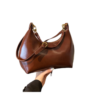 กระเป๋าหนังแท้สไตล์วินเทจสำหรับผู้หญิง สะพายไหล่หรือสะพายข้าง สายสะพายสองเส้น ซับในโพลีเอสเตอร์ ดีไซน์เรียบง่ายทันสมัย - Product Image 3