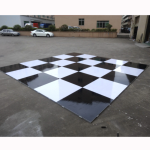 Portable outdoor laminate dance floor <b>white</b> and black simple style dance floor for events - Product Image 1